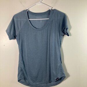 Womens Patagonia Capilene Cool Trail Tee Shirt Short Sleeve Blue S